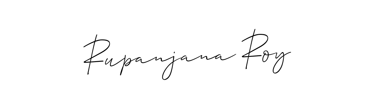The best way (Allison_Script) to make a short signature is to pick only two or three words in your name. The name Rupanjana Roy include a total of six letters. For converting this name. Rupanjana Roy signature style 2 images and pictures png