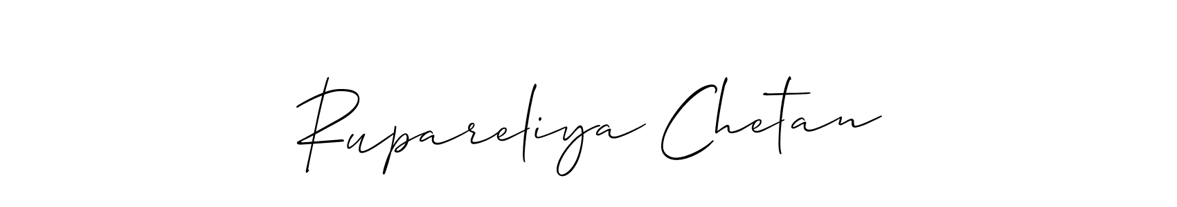 You should practise on your own different ways (Allison_Script) to write your name (Rupareliya Chetan) in signature. don't let someone else do it for you. Rupareliya Chetan signature style 2 images and pictures png