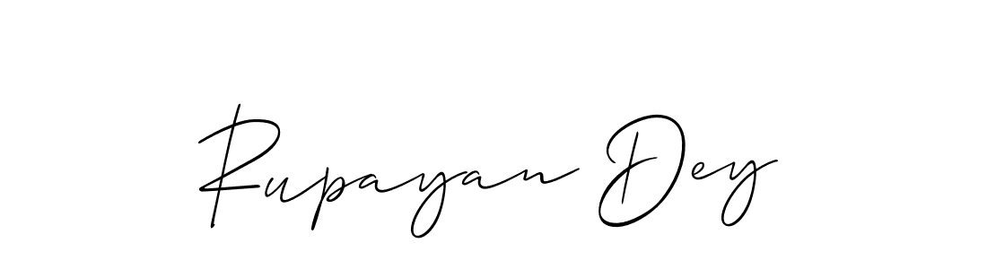 if you are searching for the best signature style for your name Rupayan Dey. so please give up your signature search. here we have designed multiple signature styles  using Allison_Script. Rupayan Dey signature style 2 images and pictures png