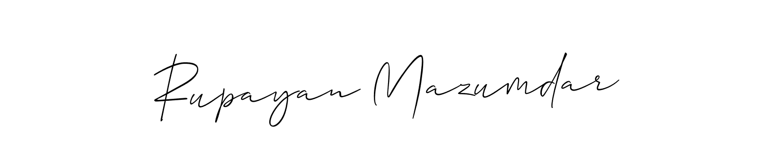 Allison_Script is a professional signature style that is perfect for those who want to add a touch of class to their signature. It is also a great choice for those who want to make their signature more unique. Get Rupayan Mazumdar name to fancy signature for free. Rupayan Mazumdar signature style 2 images and pictures png