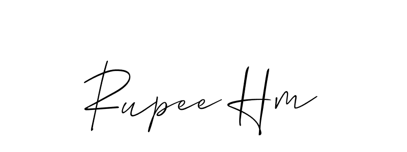 Create a beautiful signature design for name Rupee Hm. With this signature (Allison_Script) fonts, you can make a handwritten signature for free. Rupee Hm signature style 2 images and pictures png