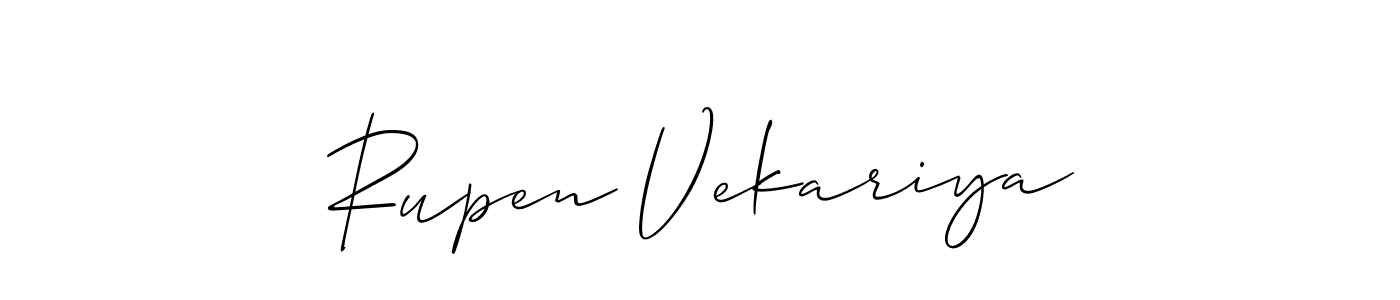 It looks lik you need a new signature style for name Rupen Vekariya. Design unique handwritten (Allison_Script) signature with our free signature maker in just a few clicks. Rupen Vekariya signature style 2 images and pictures png