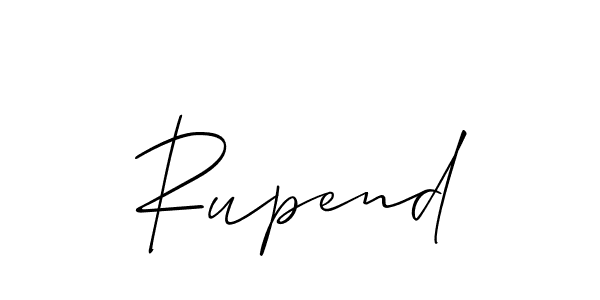 Use a signature maker to create a handwritten signature online. With this signature software, you can design (Allison_Script) your own signature for name Rupend. Rupend signature style 2 images and pictures png