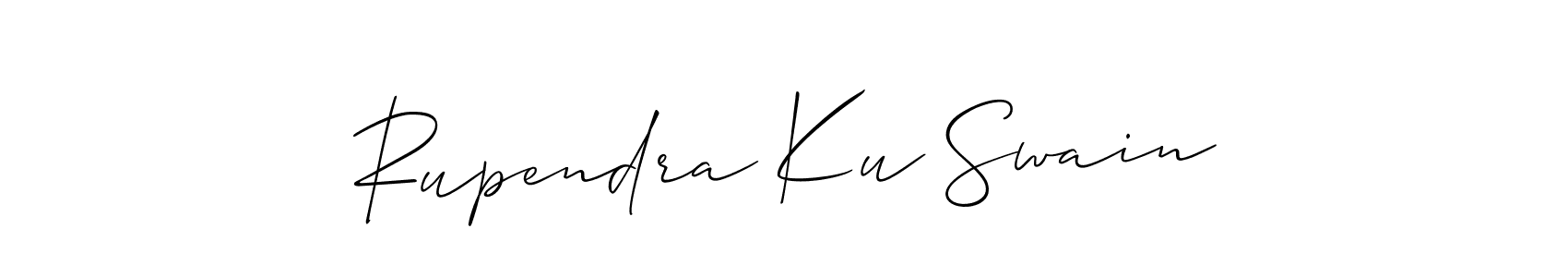 Make a beautiful signature design for name Rupendra Ku Swain. With this signature (Allison_Script) style, you can create a handwritten signature for free. Rupendra Ku Swain signature style 2 images and pictures png