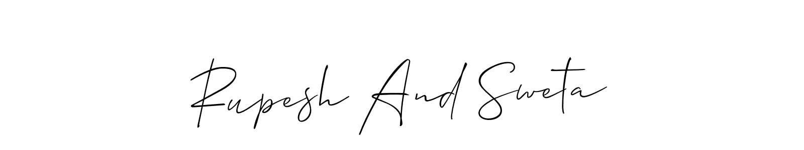 Use a signature maker to create a handwritten signature online. With this signature software, you can design (Allison_Script) your own signature for name Rupesh And Sweta. Rupesh And Sweta signature style 2 images and pictures png