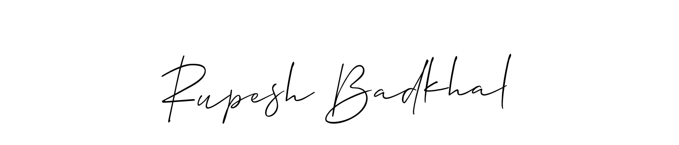 How to Draw Rupesh Badkhal signature style? Allison_Script is a latest design signature styles for name Rupesh Badkhal. Rupesh Badkhal signature style 2 images and pictures png