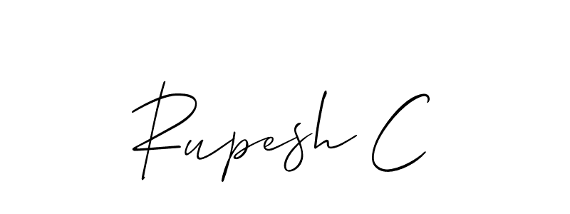 Also You can easily find your signature by using the search form. We will create Rupesh C name handwritten signature images for you free of cost using Allison_Script sign style. Rupesh C signature style 2 images and pictures png