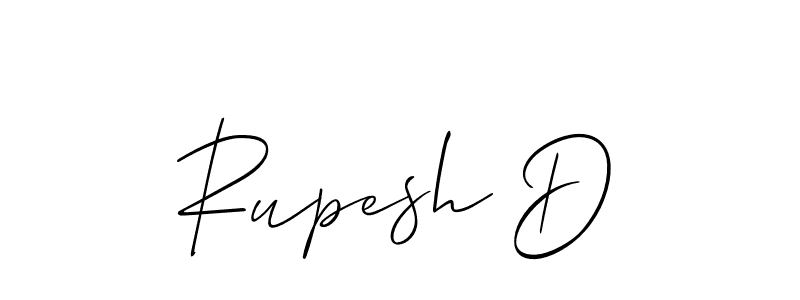 Allison_Script is a professional signature style that is perfect for those who want to add a touch of class to their signature. It is also a great choice for those who want to make their signature more unique. Get Rupesh D name to fancy signature for free. Rupesh D signature style 2 images and pictures png