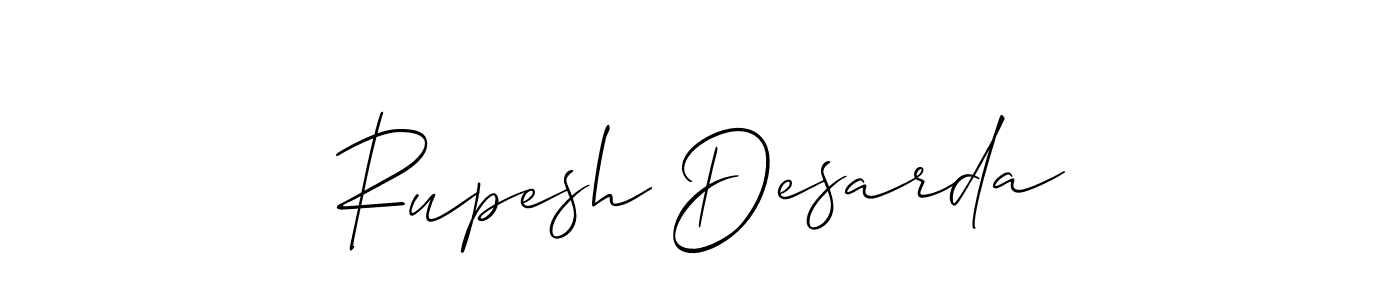 Create a beautiful signature design for name Rupesh Desarda. With this signature (Allison_Script) fonts, you can make a handwritten signature for free. Rupesh Desarda signature style 2 images and pictures png