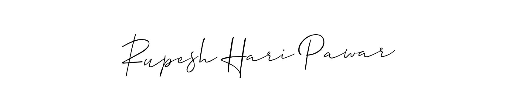 Allison_Script is a professional signature style that is perfect for those who want to add a touch of class to their signature. It is also a great choice for those who want to make their signature more unique. Get Rupesh Hari Pawar name to fancy signature for free. Rupesh Hari Pawar signature style 2 images and pictures png