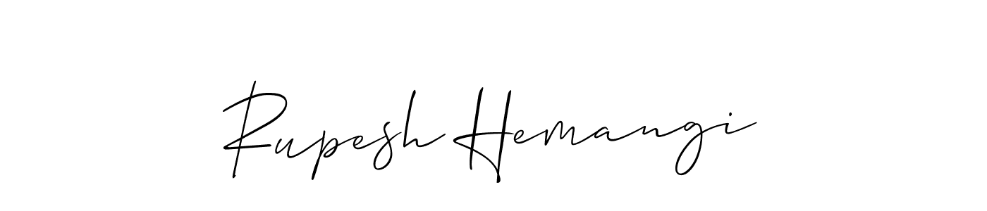 How to make Rupesh Hemangi signature? Allison_Script is a professional autograph style. Create handwritten signature for Rupesh Hemangi name. Rupesh Hemangi signature style 2 images and pictures png