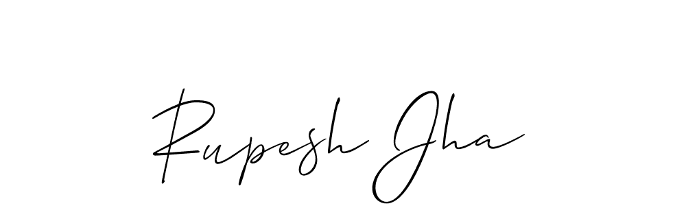How to make Rupesh Jha name signature. Use Allison_Script style for creating short signs online. This is the latest handwritten sign. Rupesh Jha signature style 2 images and pictures png