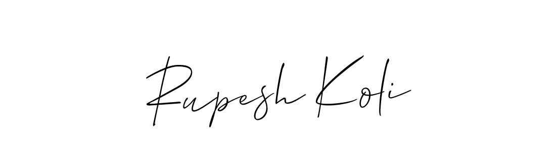 Design your own signature with our free online signature maker. With this signature software, you can create a handwritten (Allison_Script) signature for name Rupesh Koli. Rupesh Koli signature style 2 images and pictures png