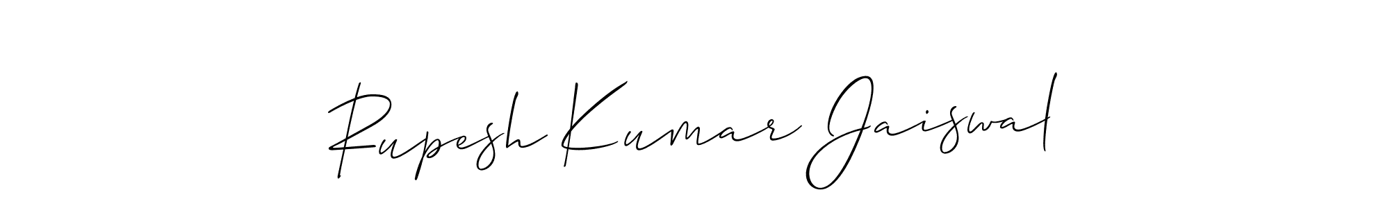The best way (Allison_Script) to make a short signature is to pick only two or three words in your name. The name Rupesh Kumar Jaiswal include a total of six letters. For converting this name. Rupesh Kumar Jaiswal signature style 2 images and pictures png