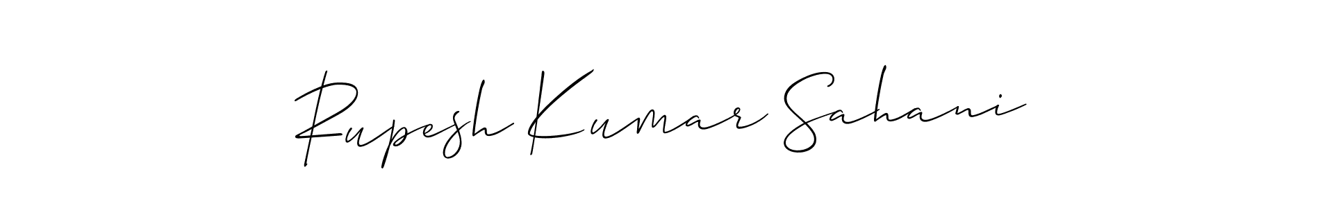 Make a beautiful signature design for name Rupesh Kumar Sahani. With this signature (Allison_Script) style, you can create a handwritten signature for free. Rupesh Kumar Sahani signature style 2 images and pictures png