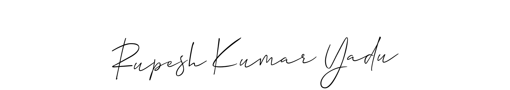 It looks lik you need a new signature style for name Rupesh Kumar Yadu. Design unique handwritten (Allison_Script) signature with our free signature maker in just a few clicks. Rupesh Kumar Yadu signature style 2 images and pictures png