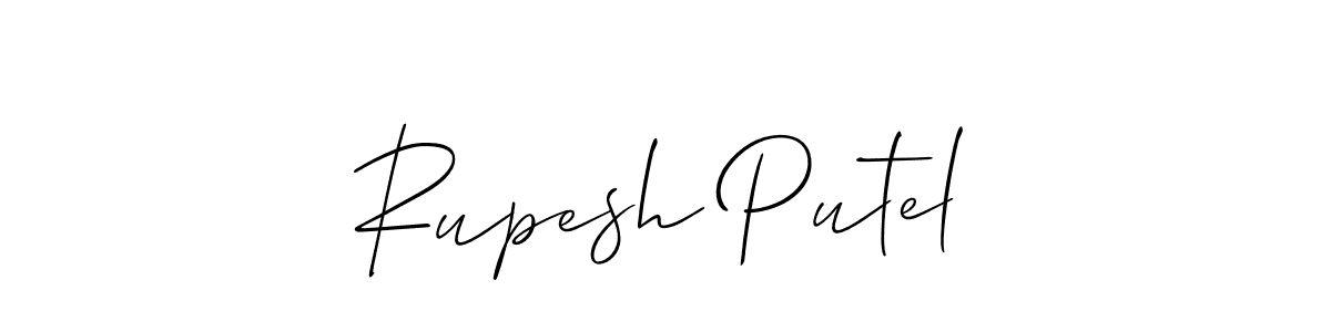 if you are searching for the best signature style for your name Rupesh Putel. so please give up your signature search. here we have designed multiple signature styles  using Allison_Script. Rupesh Putel signature style 2 images and pictures png