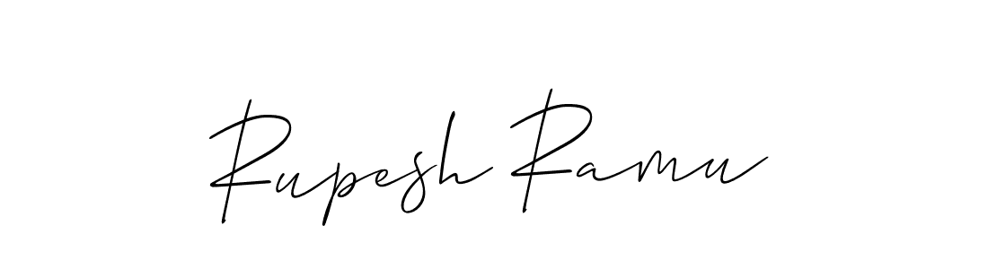 How to make Rupesh Ramu signature? Allison_Script is a professional autograph style. Create handwritten signature for Rupesh Ramu name. Rupesh Ramu signature style 2 images and pictures png
