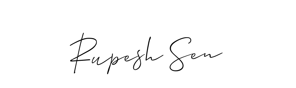 The best way (Allison_Script) to make a short signature is to pick only two or three words in your name. The name Rupesh Sen include a total of six letters. For converting this name. Rupesh Sen signature style 2 images and pictures png