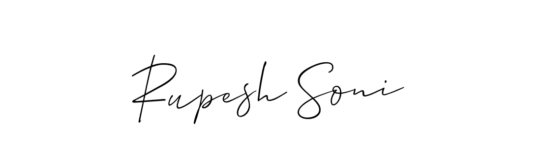 The best way (Allison_Script) to make a short signature is to pick only two or three words in your name. The name Rupesh Soni include a total of six letters. For converting this name. Rupesh Soni signature style 2 images and pictures png