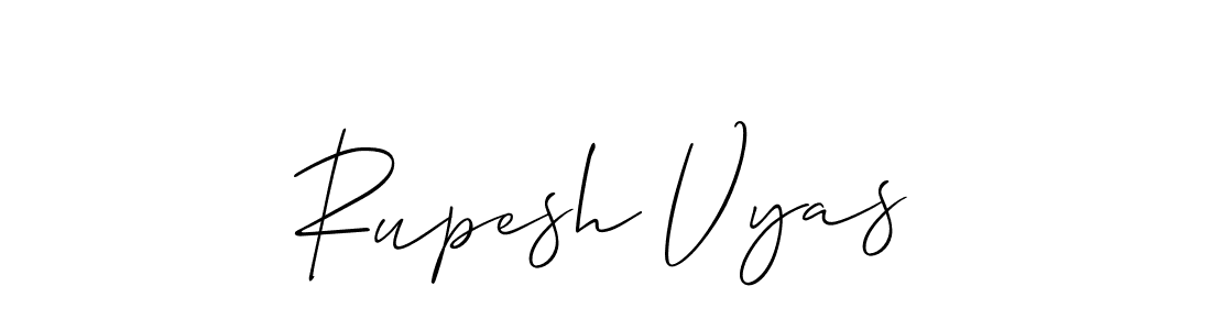 Make a beautiful signature design for name Rupesh Vyas. With this signature (Allison_Script) style, you can create a handwritten signature for free. Rupesh Vyas signature style 2 images and pictures png