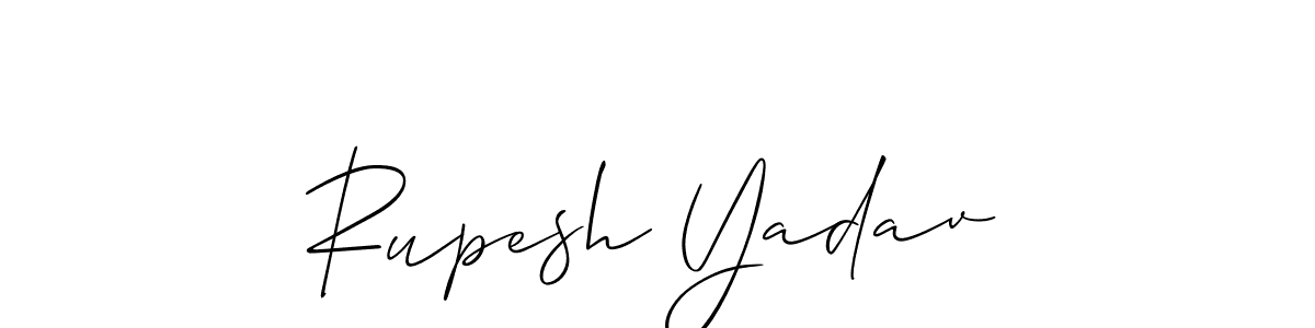 Design your own signature with our free online signature maker. With this signature software, you can create a handwritten (Allison_Script) signature for name Rupesh Yadav. Rupesh Yadav signature style 2 images and pictures png