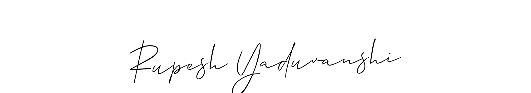 Also You can easily find your signature by using the search form. We will create Rupesh Yaduvanshi name handwritten signature images for you free of cost using Allison_Script sign style. Rupesh Yaduvanshi signature style 2 images and pictures png