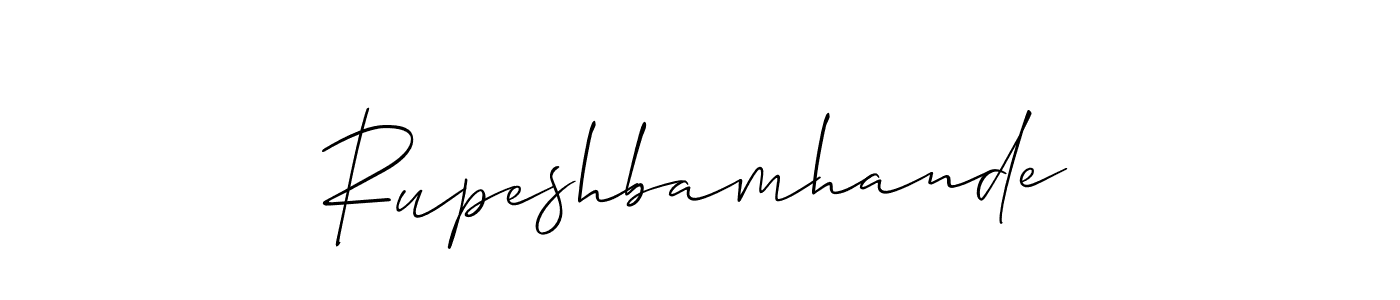 Similarly Allison_Script is the best handwritten signature design. Signature creator online .You can use it as an online autograph creator for name Rupeshbamhande. Rupeshbamhande signature style 2 images and pictures png