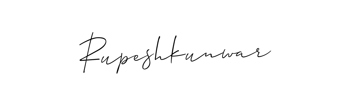 Allison_Script is a professional signature style that is perfect for those who want to add a touch of class to their signature. It is also a great choice for those who want to make their signature more unique. Get Rupeshkunwar name to fancy signature for free. Rupeshkunwar signature style 2 images and pictures png