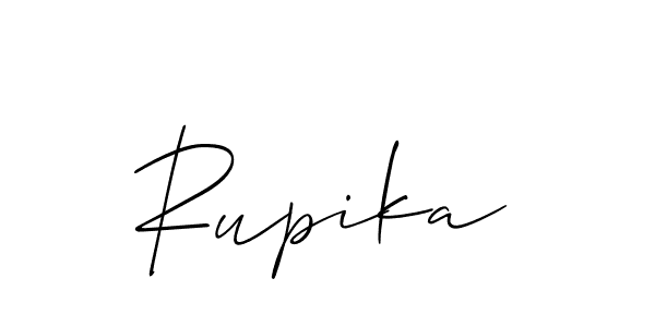 Use a signature maker to create a handwritten signature online. With this signature software, you can design (Allison_Script) your own signature for name Rupika. Rupika signature style 2 images and pictures png