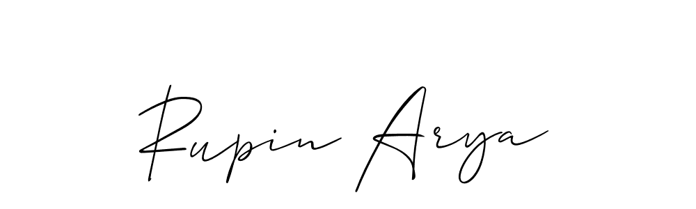 Use a signature maker to create a handwritten signature online. With this signature software, you can design (Allison_Script) your own signature for name Rupin Arya. Rupin Arya signature style 2 images and pictures png