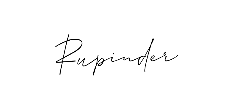 Make a beautiful signature design for name Rupinder. With this signature (Allison_Script) style, you can create a handwritten signature for free. Rupinder signature style 2 images and pictures png