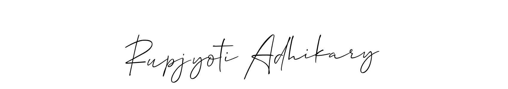 This is the best signature style for the Rupjyoti Adhikary name. Also you like these signature font (Allison_Script). Mix name signature. Rupjyoti Adhikary signature style 2 images and pictures png