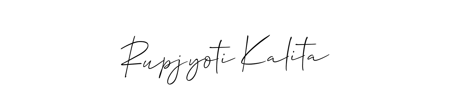 Use a signature maker to create a handwritten signature online. With this signature software, you can design (Allison_Script) your own signature for name Rupjyoti Kalita. Rupjyoti Kalita signature style 2 images and pictures png