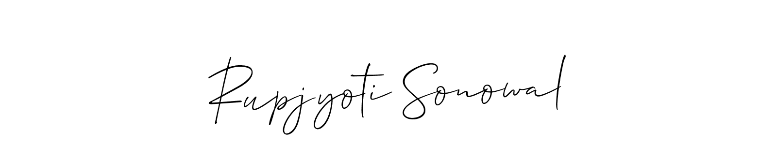How to Draw Rupjyoti Sonowal signature style? Allison_Script is a latest design signature styles for name Rupjyoti Sonowal. Rupjyoti Sonowal signature style 2 images and pictures png