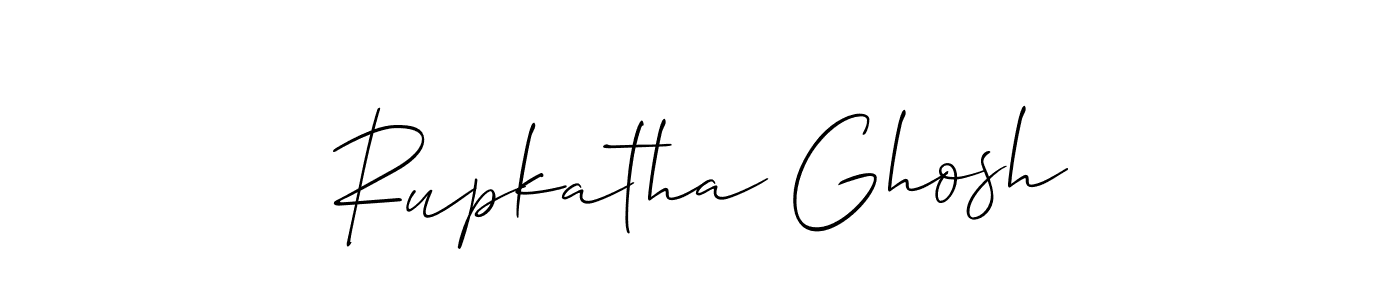 Allison_Script is a professional signature style that is perfect for those who want to add a touch of class to their signature. It is also a great choice for those who want to make their signature more unique. Get Rupkatha Ghosh name to fancy signature for free. Rupkatha Ghosh signature style 2 images and pictures png