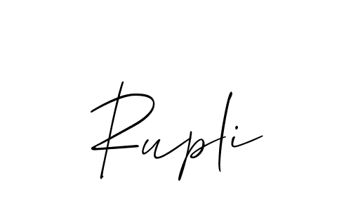 Create a beautiful signature design for name Rupli. With this signature (Allison_Script) fonts, you can make a handwritten signature for free. Rupli signature style 2 images and pictures png