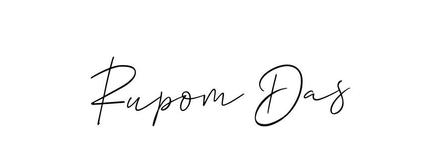 Also You can easily find your signature by using the search form. We will create Rupom Das name handwritten signature images for you free of cost using Allison_Script sign style. Rupom Das signature style 2 images and pictures png
