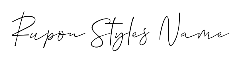 A stylish, flowing autograph style designed for name Rupon Styles Name using Allison_Script typography. Perfect for digital creative projects. Rupon Styles Name signature style 2 images and pictures png