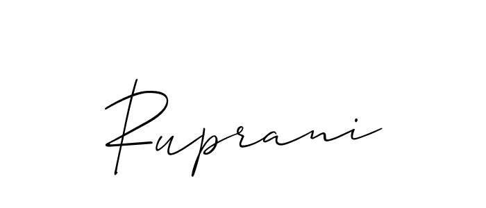 How to make Ruprani signature? Allison_Script is a professional autograph style. Create handwritten signature for Ruprani name. Ruprani signature style 2 images and pictures png