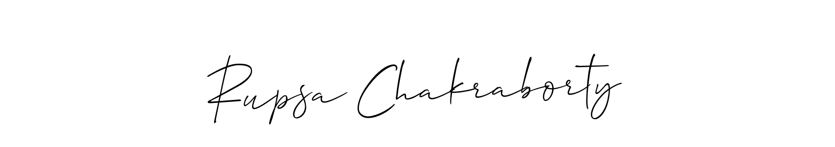 if you are searching for the best signature style for your name Rupsa Chakraborty. so please give up your signature search. here we have designed multiple signature styles  using Allison_Script. Rupsa Chakraborty signature style 2 images and pictures png