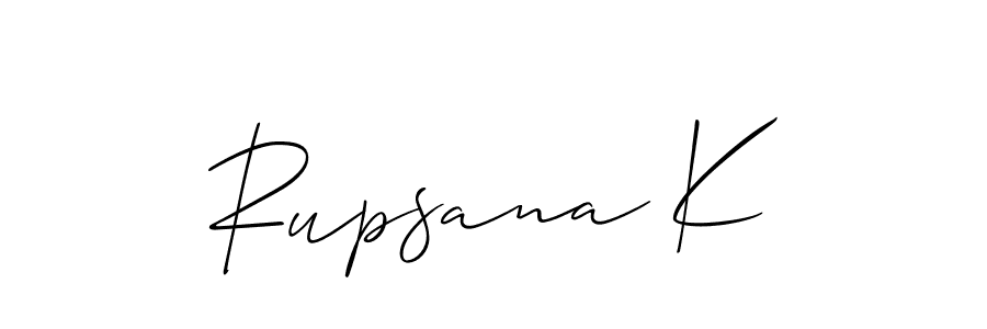 Make a beautiful signature design for name Rupsana K. Use this online signature maker to create a handwritten signature for free. Rupsana K signature style 2 images and pictures png