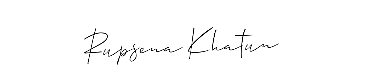 Use a signature maker to create a handwritten signature online. With this signature software, you can design (Allison_Script) your own signature for name Rupsena Khatun. Rupsena Khatun signature style 2 images and pictures png