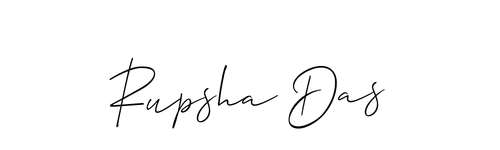 Use a signature maker to create a handwritten signature online. With this signature software, you can design (Allison_Script) your own signature for name Rupsha Das. Rupsha Das signature style 2 images and pictures png