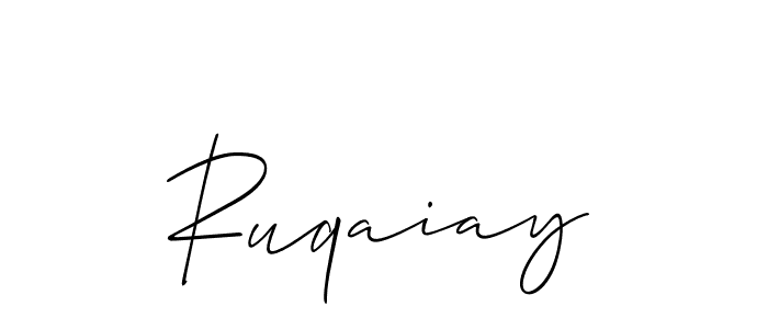 Allison_Script is a professional signature style that is perfect for those who want to add a touch of class to their signature. It is also a great choice for those who want to make their signature more unique. Get Ruqaiay name to fancy signature for free. Ruqaiay signature style 2 images and pictures png