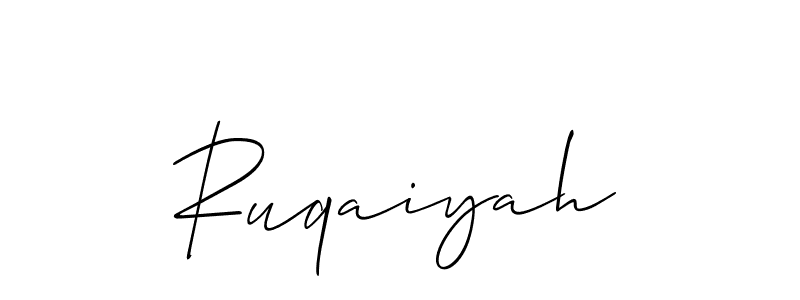 You should practise on your own different ways (Allison_Script) to write your name (Ruqaiyah) in signature. don't let someone else do it for you. Ruqaiyah signature style 2 images and pictures png