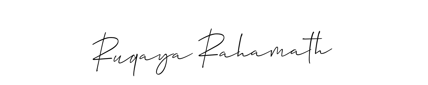 How to make Ruqaya Rahamath signature? Allison_Script is a professional autograph style. Create handwritten signature for Ruqaya Rahamath name. Ruqaya Rahamath signature style 2 images and pictures png