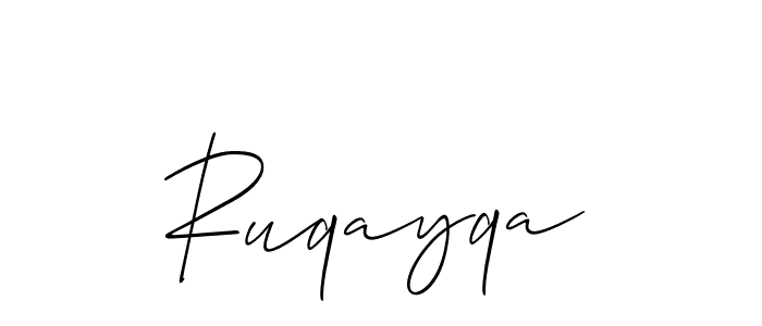 Use a signature maker to create a handwritten signature online. With this signature software, you can design (Allison_Script) your own signature for name Ruqayqa. Ruqayqa signature style 2 images and pictures png