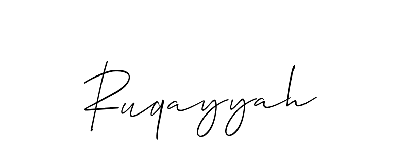 Make a beautiful signature design for name Ruqayyah. With this signature (Allison_Script) style, you can create a handwritten signature for free. Ruqayyah signature style 2 images and pictures png