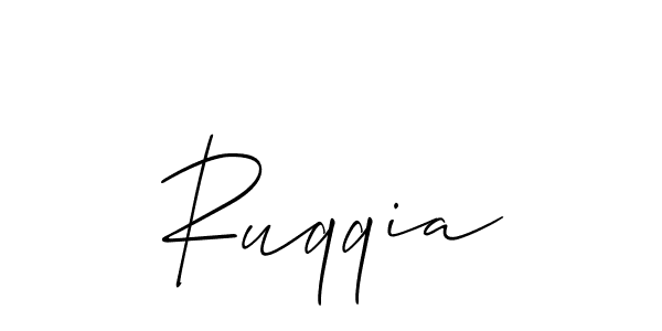 Make a beautiful signature design for name Ruqqia. With this signature (Allison_Script) style, you can create a handwritten signature for free. Ruqqia signature style 2 images and pictures png